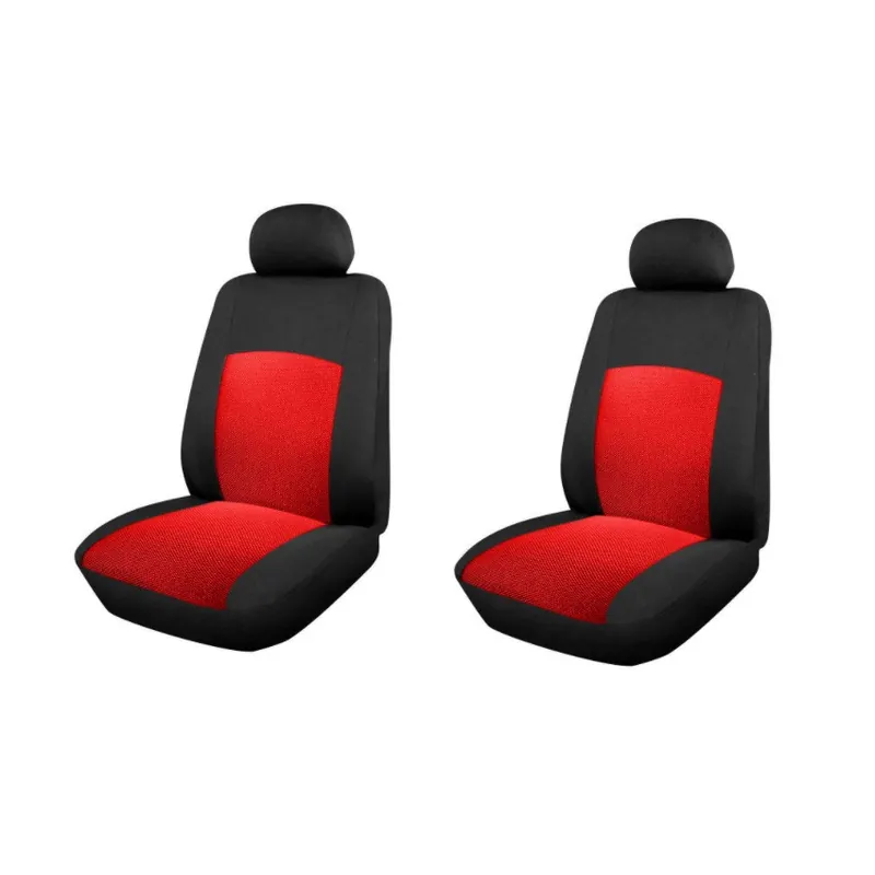 Set huse scaune universala 1+1 pentru fata negru cu rosu Ofertă limitată