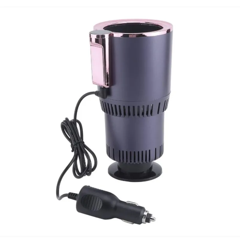 Suport pahar cu incalzire sau racire, display, ecran tactil, alimentare 12V, 36W, 11.45x94x16.6 cm, gri inchis cu roz Preferatul clienților