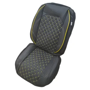 Cumpără online Huse scaune auto universale, piele sintetica, negru cu cusatura galbena