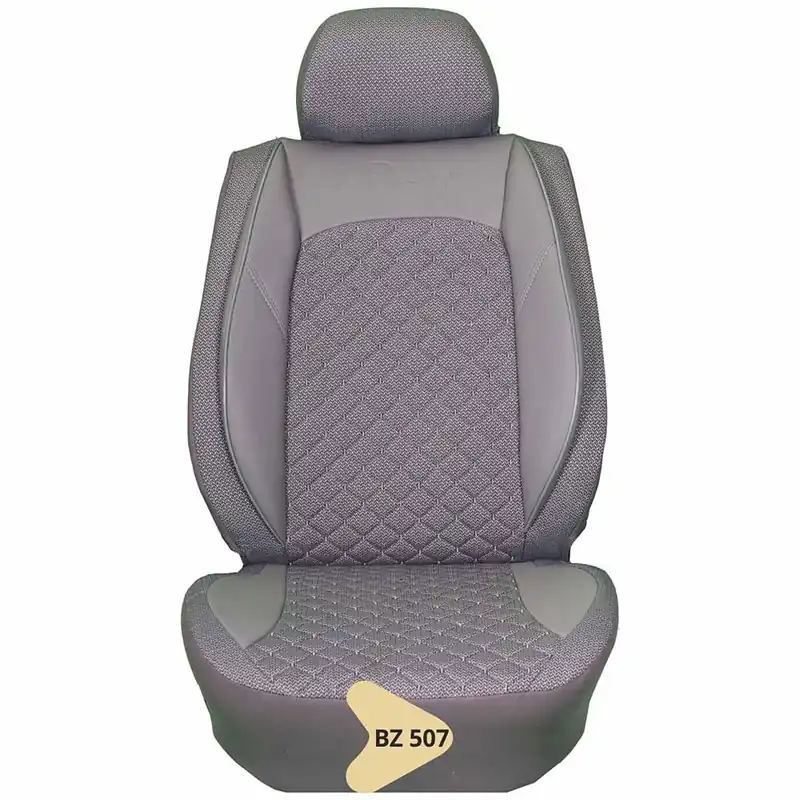 Huse scaune auto universale, stofa si piele sintetica, gri cu model romb Noutate