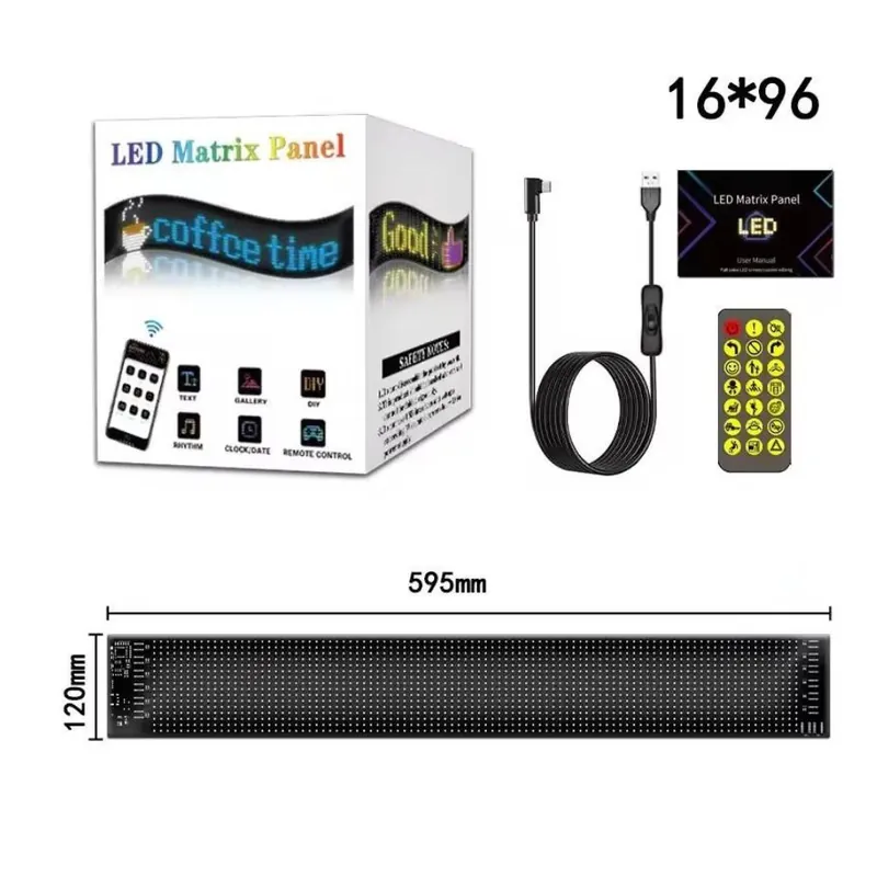 Panou afisaj matrix led U60, flexibil, 595x120mm, ochi camion, aplicatie mobila, cu telecomanda Cumpără acum
