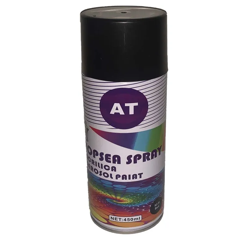Livrare gratuită Spray vopsea AT, NEGRU LUCIOS, 450ml
