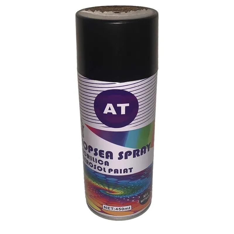 Spray vopsea AT, NEGRU MAT, 450ml Preț redus
