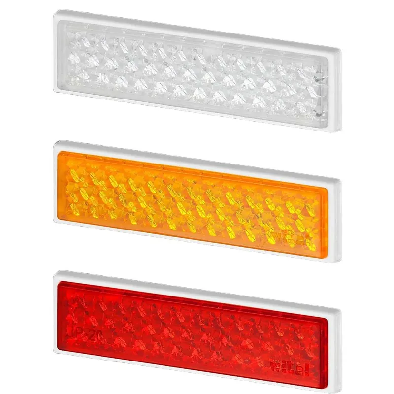 Catadioptru reflectorizant dreptunghi cu adeziv, 21x72mm Plată sigură