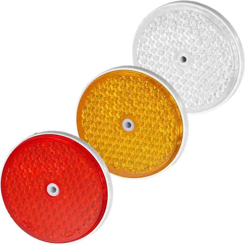 Mai ieftin Catadioptru reflectorizant rotund cu gaura, phi 75mm