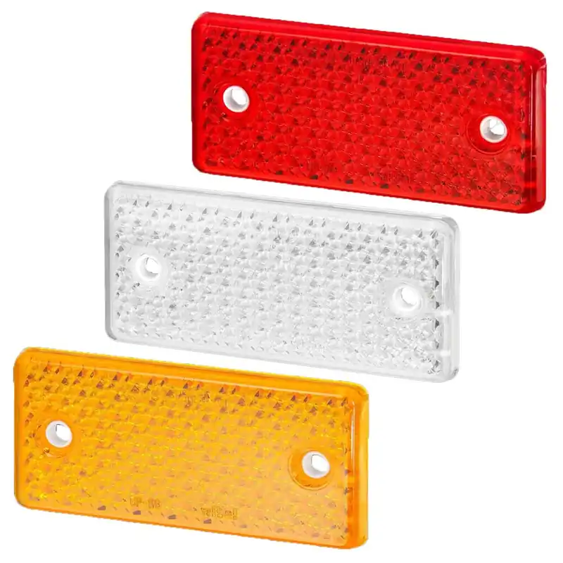 Retur gratuit Catadioptru reflectorizant dreptunghi cu gaura, 46x96mm