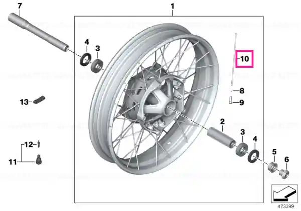 Spoke front L=196MM Discount