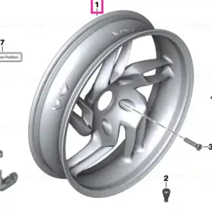 Black rear wheel 6,00X17 Doar azi