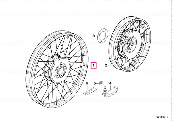 Spoked wheel, silver, front 19" Ofertă