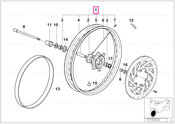 Disponibil imediat Spoke wheel front 2,5X19