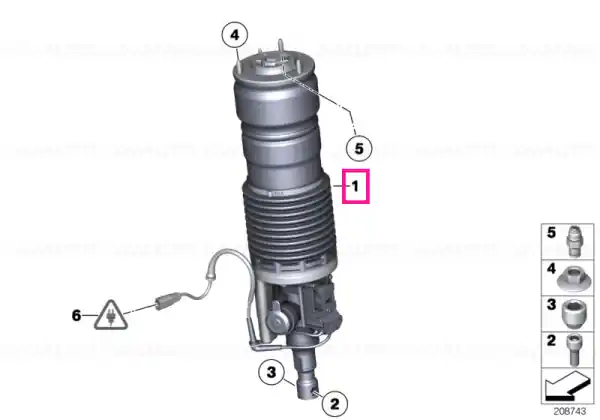 RP air suspension strut front left Reducere de preț