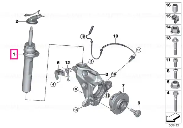Retur gratuit Front right spring strut - BMW - Mini