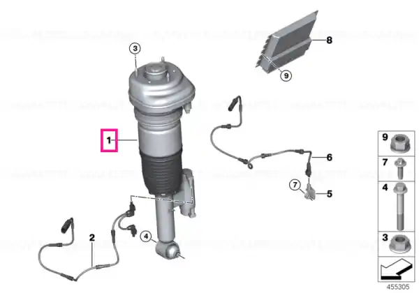 RP air suspension strut rear right Vezi acum