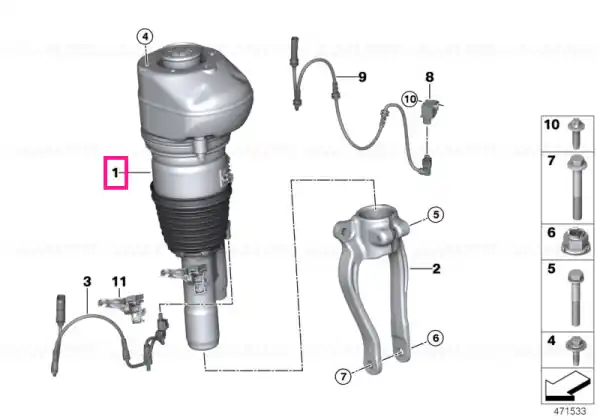 Super ofertă RP air suspension strut front left