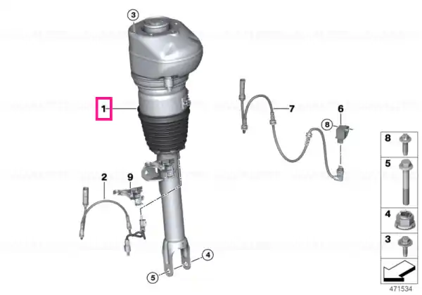 RP air suspension strut front left HIGH Cumpără online
