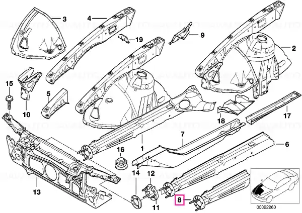 Sectiune suport motor dreapta BASIS - BMW Mai ieftin