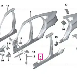 Calitate înaltă Column B with right rocker panel