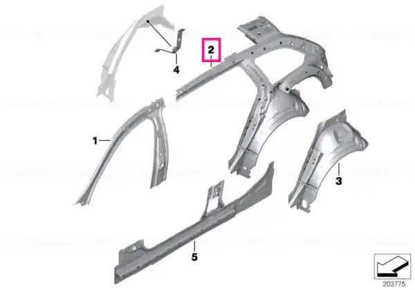 Retur gratuit Side frame, inner rear right