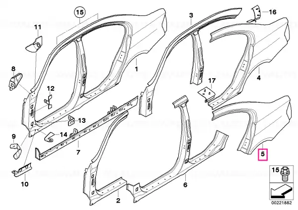 Cumpărături sigure Section of rear left fender