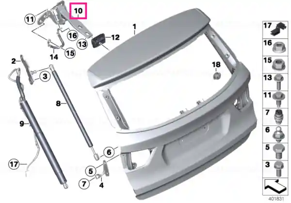 Super ofertă Left trunk lid hinge