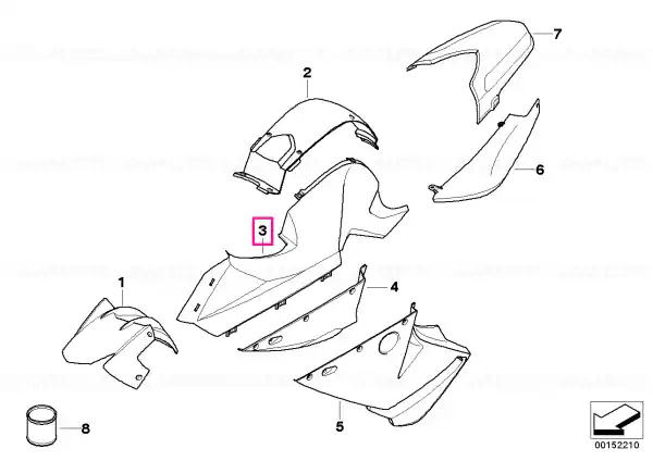 Plată sigură Trim panel prime coated left PRIMED - BMW Motorrad