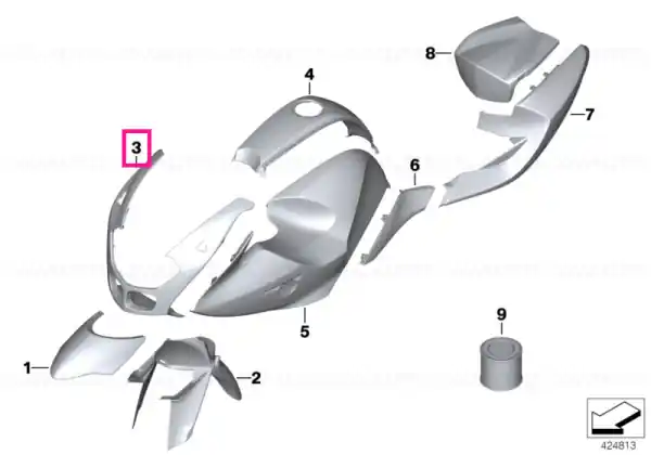 Trim panel parts, front MAGMA-RED - BMW Motorrad Super ofertă