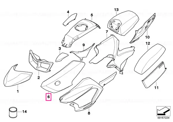 Lateral trim panel front left ALPINE-WHITE - BMW Motorrad Transport gratuit