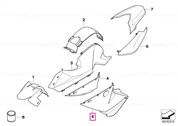 Primed lower left part of full trim - BMW Motorrad Ieftin