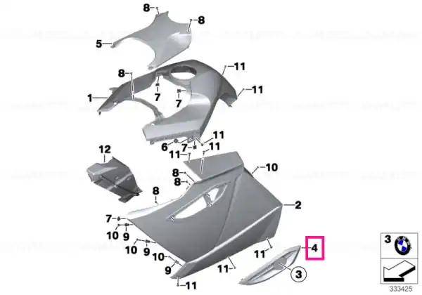 Disponibil imediat Plaque holder primed, left - BMW Motorrad