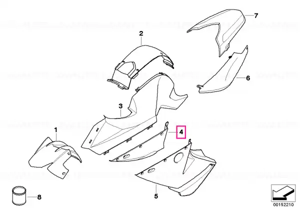 Ofertă Trim panel lower right FLAMM-RED - BMW Motorrad