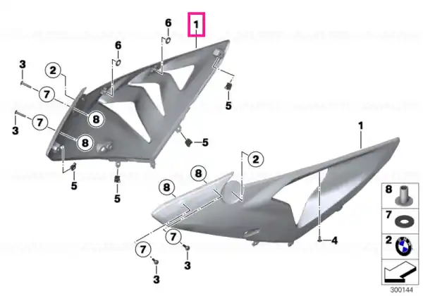 Super ofertă Lateral trim panel, right, primed - BMW Motorrad