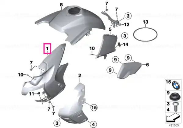 Vezi acum Lateral trim panel right GRUNDIERT - BMW Motorrad