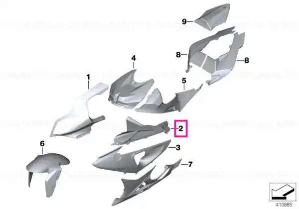 Ultima șansă Side trim panel top right primed - BMW Motorrad