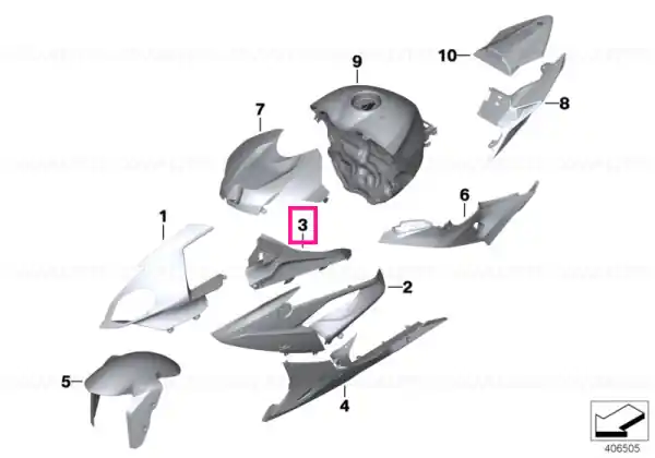 Ofertă exclusivă Side trim, upper left - BMW Motorrad