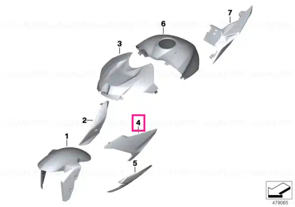 Side trim, primed, right - BMW Motorrad Cumpără acum