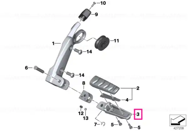 Footrest, rear right Ofertă exclusivă