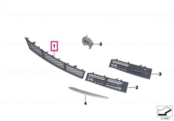 Grille, air inlet, middle Cumpără online