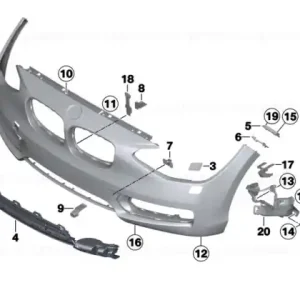 Bumper panel, Lines, primed, front LINES / PDC Nu rata