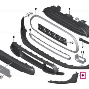 Black Band of spoiler, front right PDC Plată securizată