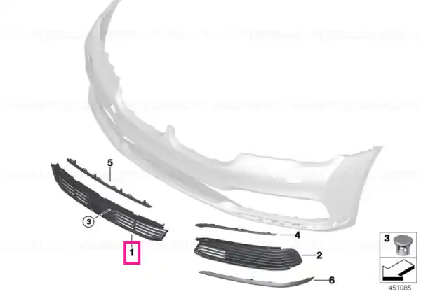 Grille, air inlet, middle Ofertă de sezon