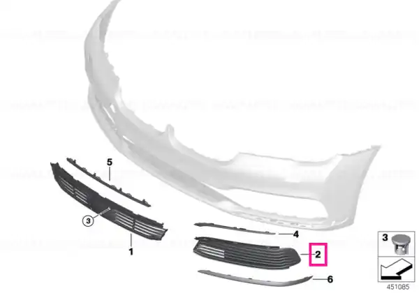 Preț mic Grille, air inlet, partly closed, left BASIS