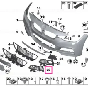 Bumper grille, front left M RACE Premium