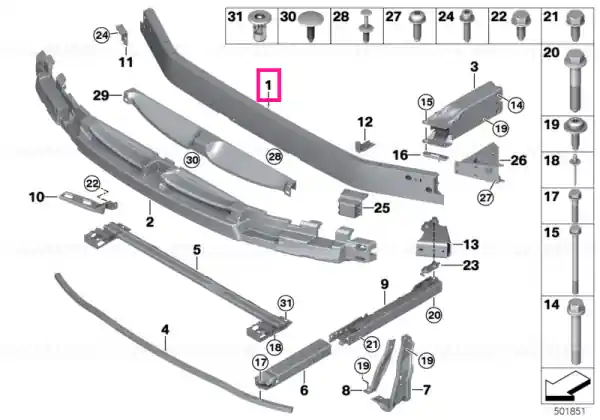 Cumpărături sigure Carrier, bumper, front top RCAR