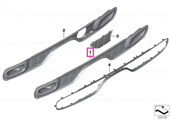 Reducere extra Grille, bumper, rear