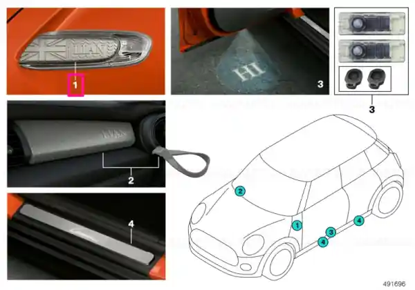 Set ornamente CUSTOMISED - BMW - Mini Plată sigură