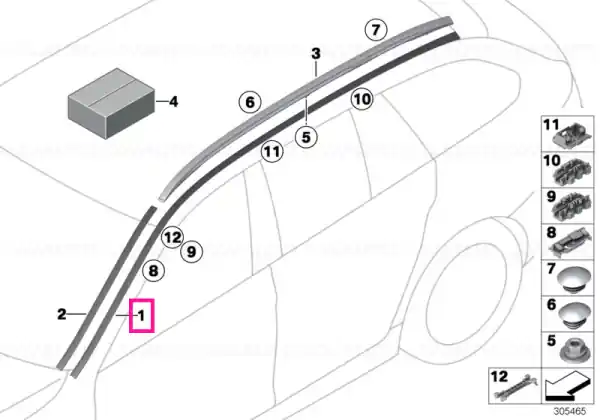 Roof moulding prime-coated left Preț promoțional