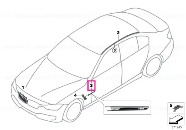 Reducere specială Grila fata stanga negru lucios "BMW M Performance" - BMW F80, F80N