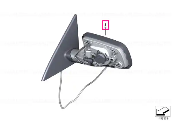 Exterior mirror w/o glass, heated, left GLANZSCHWARZ Cumpărături sigure