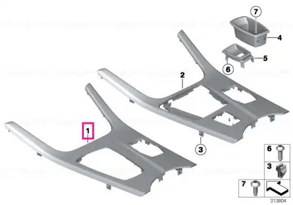 Decor panel for centre console,aluminium FEINSCHLIFF Ofertă exclusivă