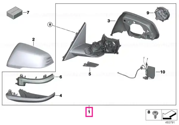 Comandă acum Heated outside mirror, memory bus, left SHADOW-LINE